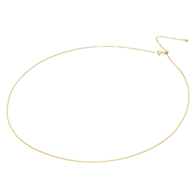 スライド式ボックスチェーンコード＜ゴールドカラーコート＞(70cm